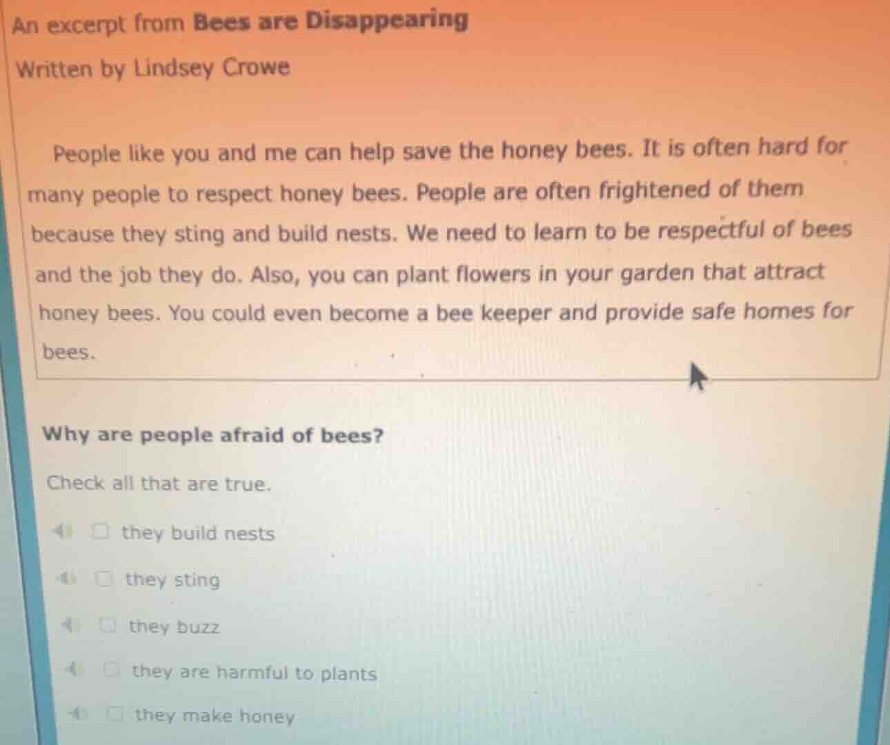 an excerpt from bees are disappearing written by lindsey crowe people l…