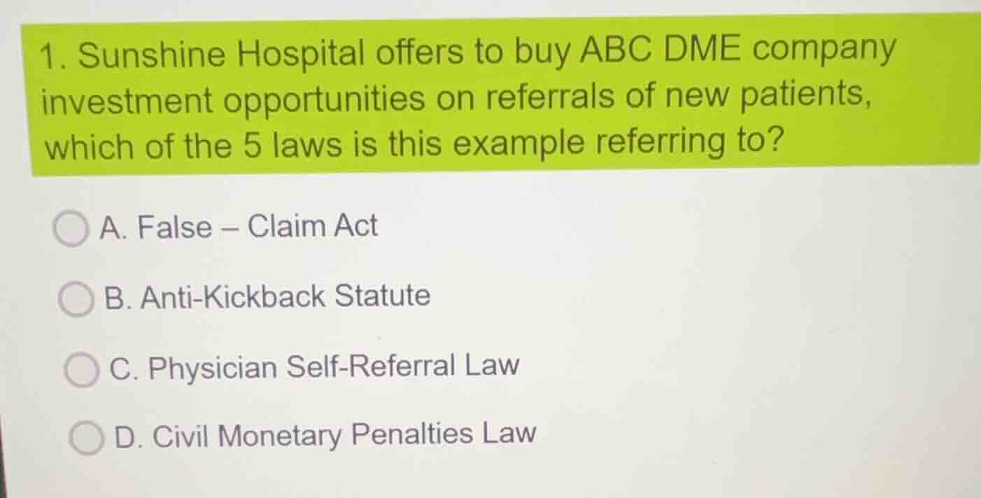 1. sunshine hospital offers to buy abc dme company investment opportuni…