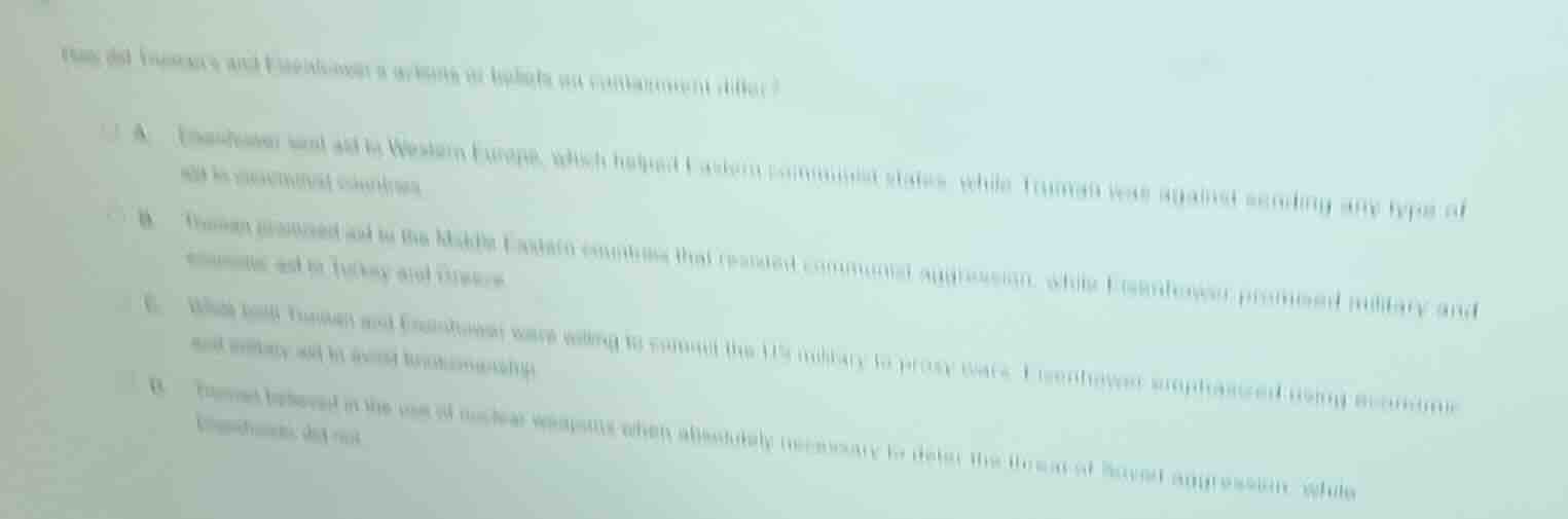 how did truman’s and eisenhower’s policies in handling the containment …