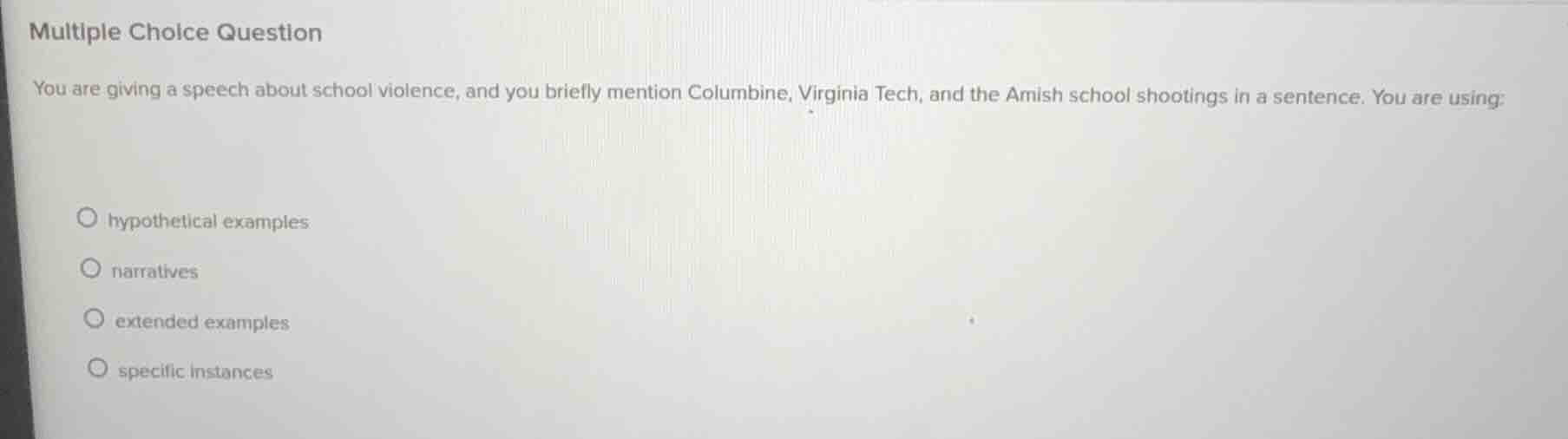 multiple choice question you are giving a speech about school violence,…