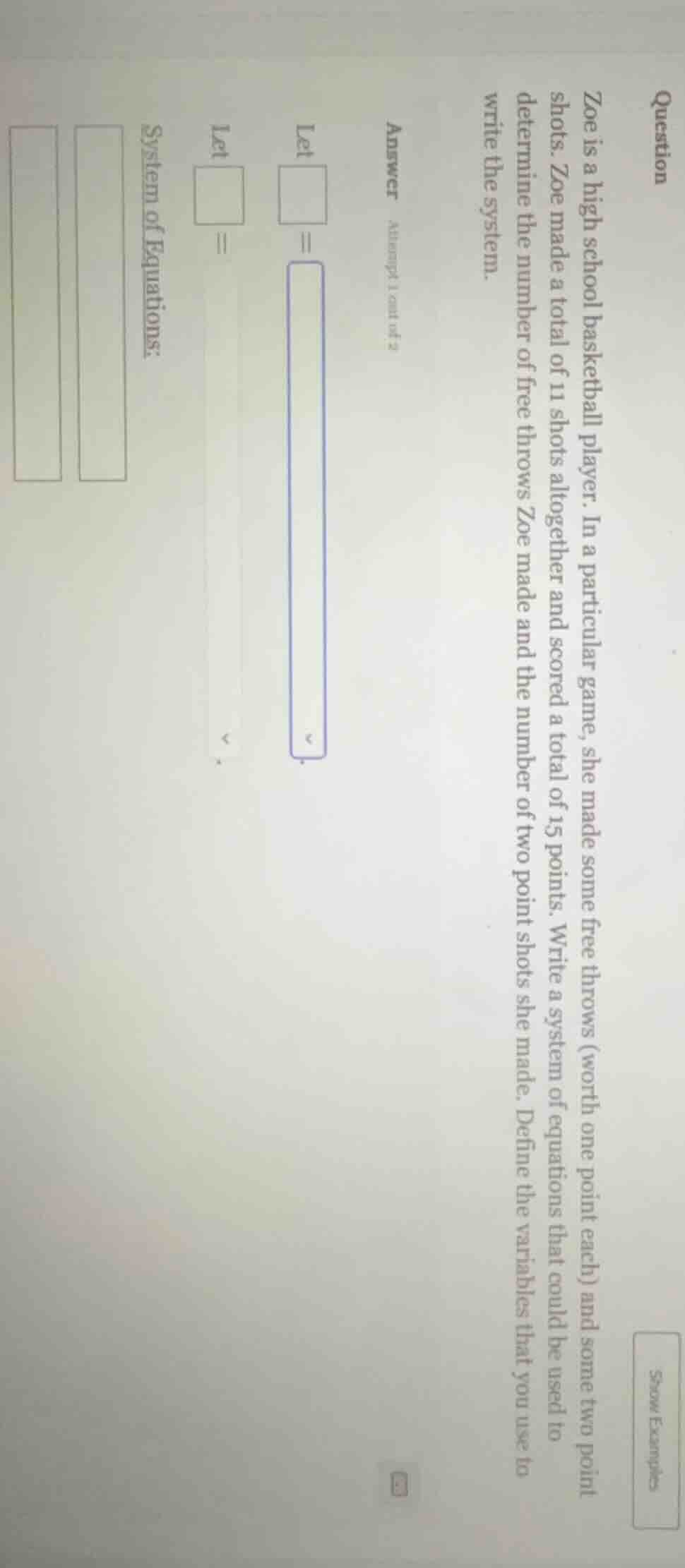 question zoe is a high school basketball player. in a particular game, …