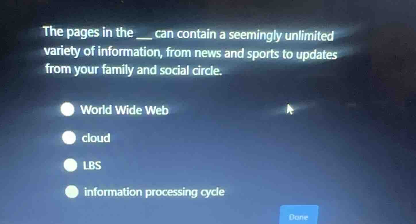 the pages in the ___ can contain a seemingly unlimited variety of infor…