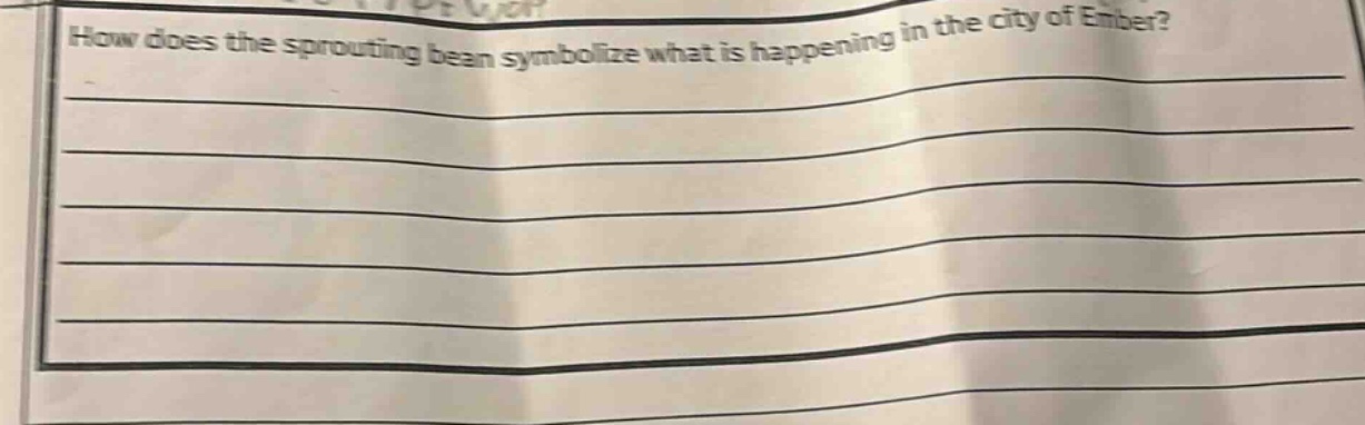 how does the sprouting bean symbolize what is happening in the city of …