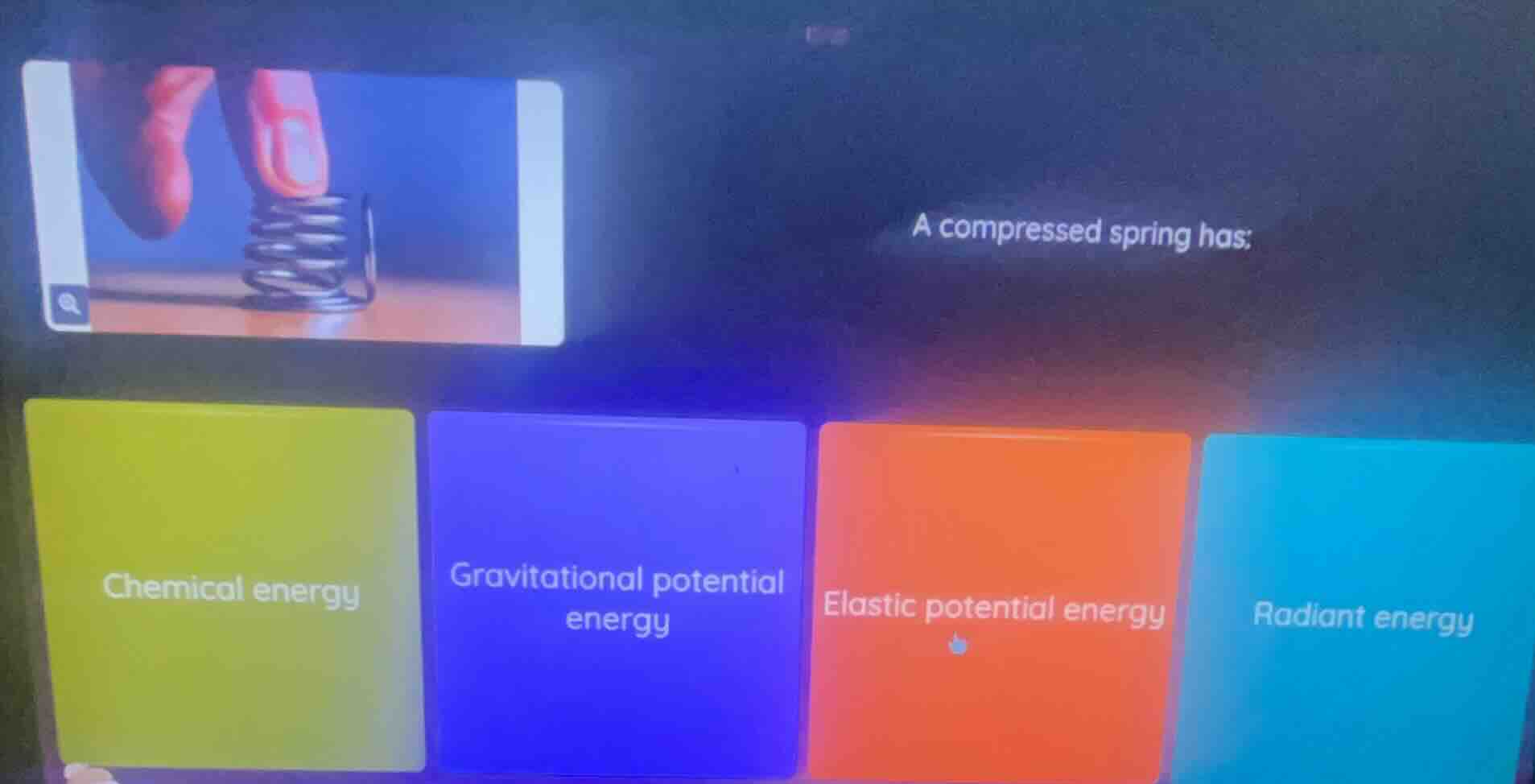 a compressed spring has; chemical energy gravitational potential energy…