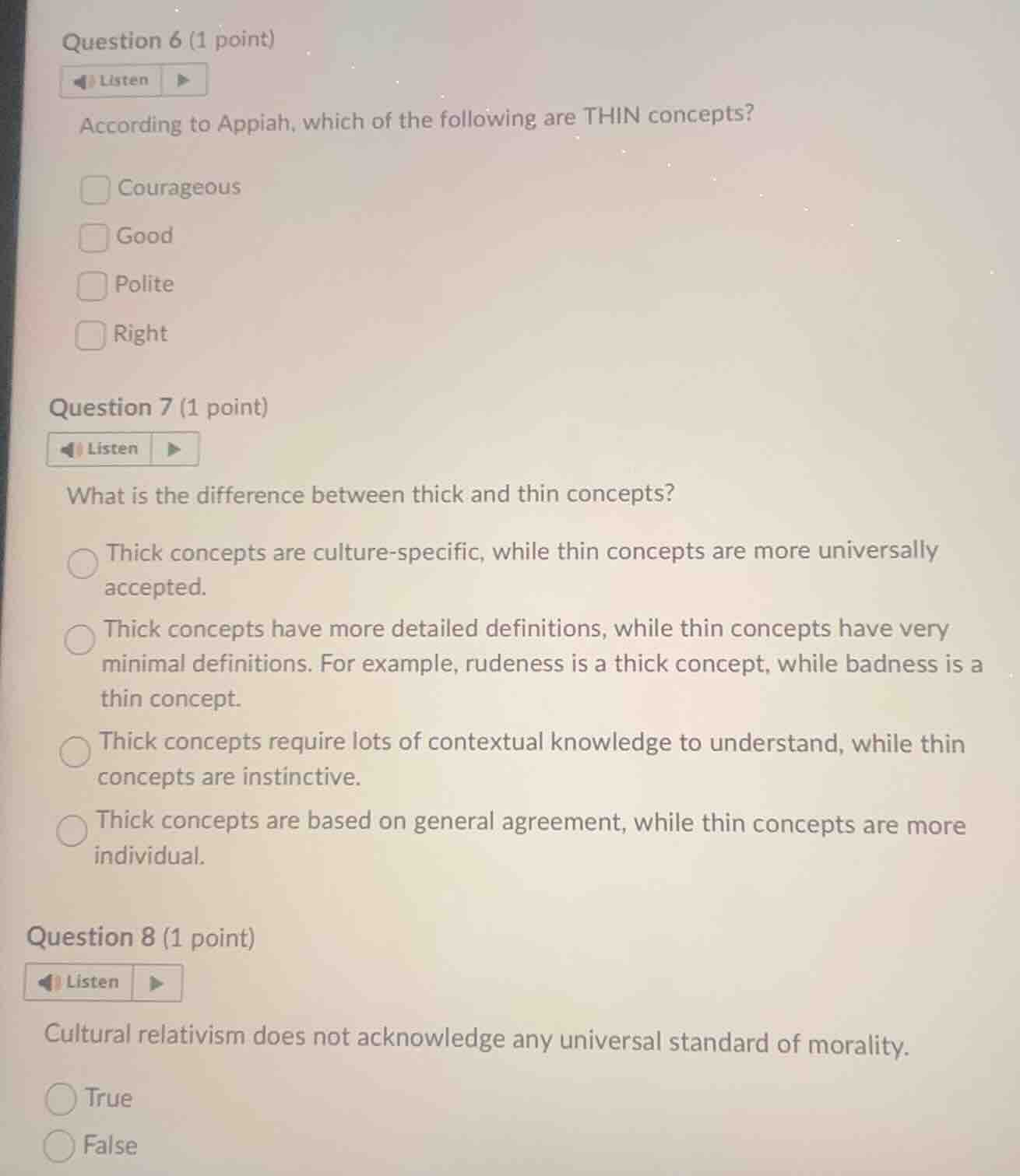 question 6 (1 point) listen according to appiah, which of the following…