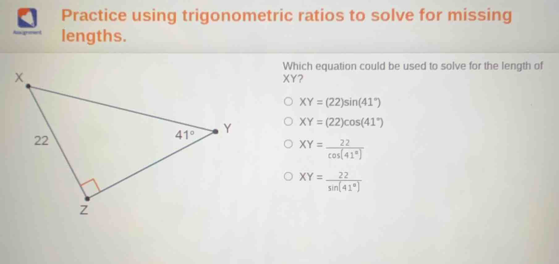 practice using trigonometric ratios to solve for missing lengths. which…