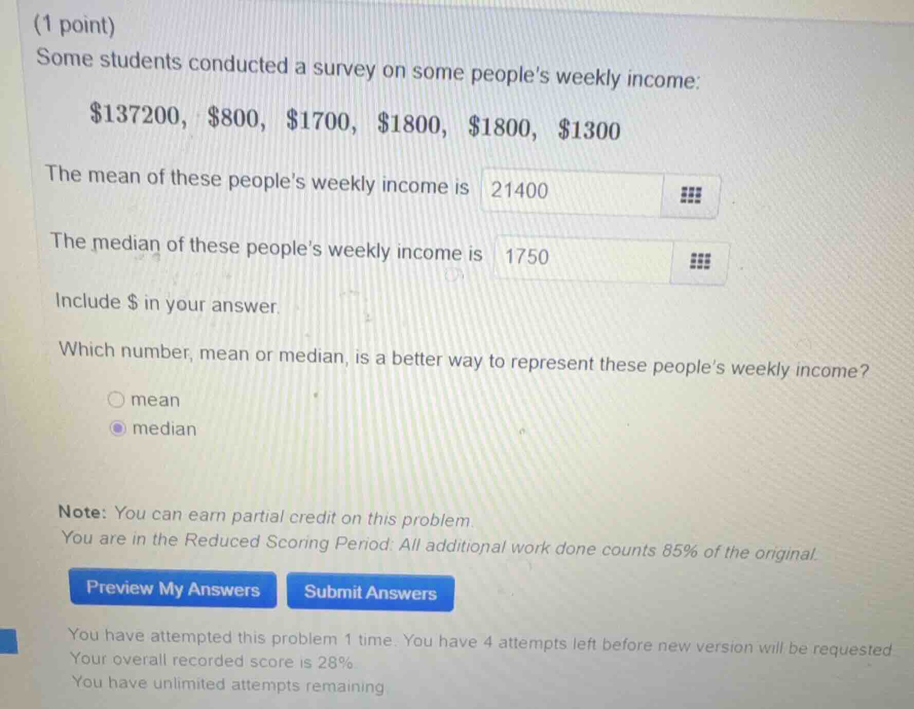 (1 point) some students conducted a survey on some people’s weekly inco…