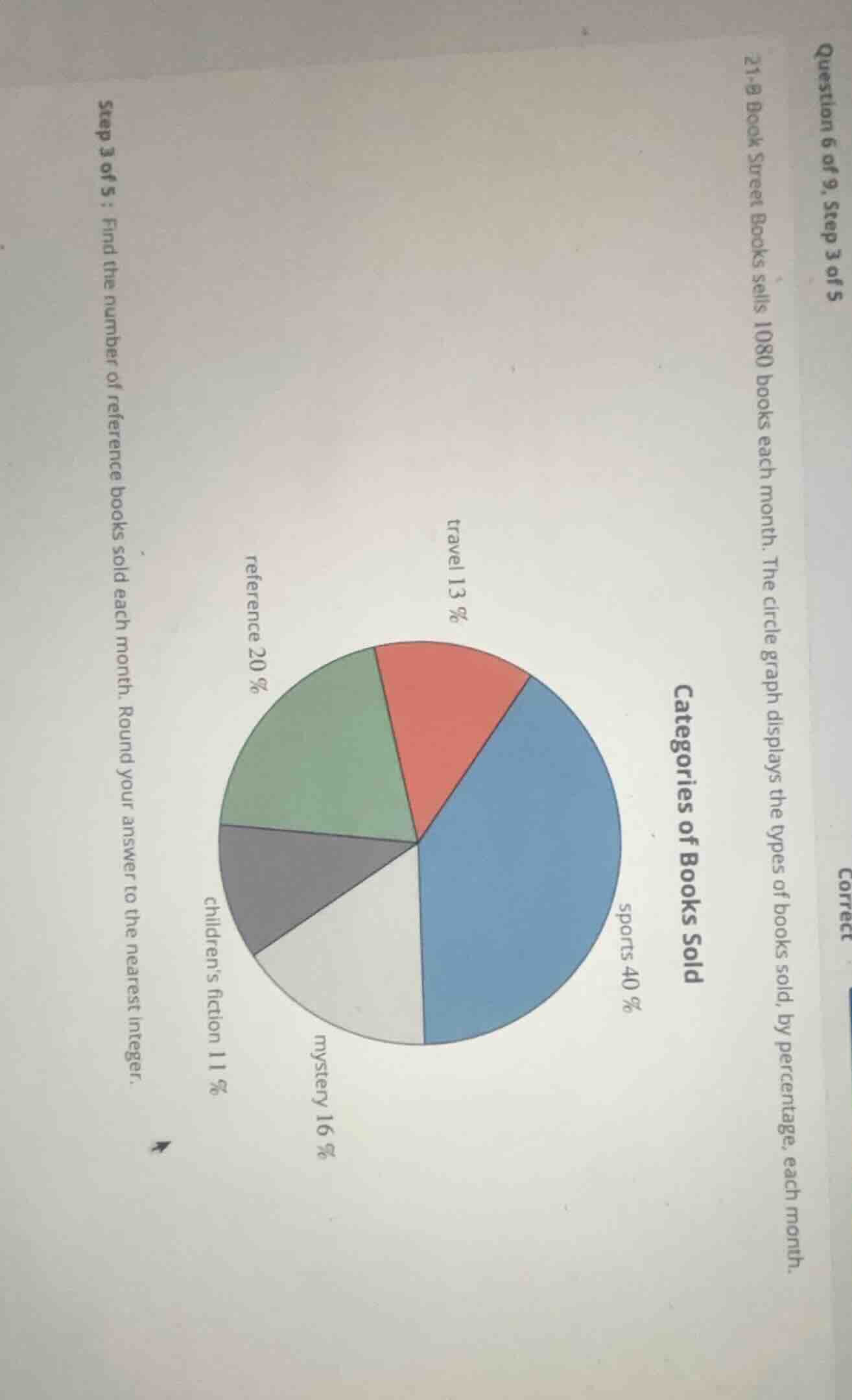 question 6 of 9, step 3 of 5 21-9 book street books sells 1080 books ea…