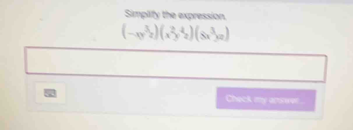 simplify the expression. \\((-xy^{3}z)(x^{3}y^{4}z)(8x^{3}yz)\\)