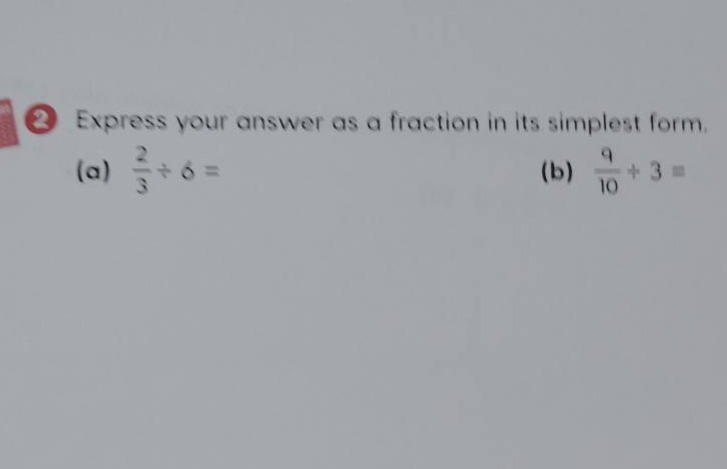 2 express your answer as a fraction in its simplest form. (a) \\(\frac{…