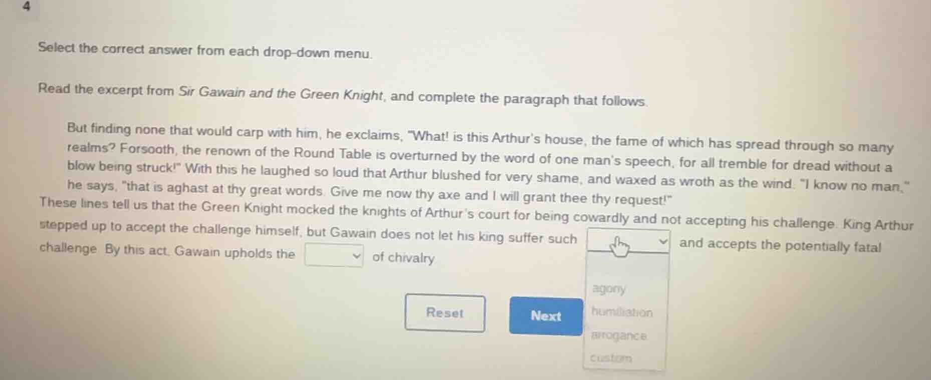 select the correct answer from each drop - down menu. read the excerpt …