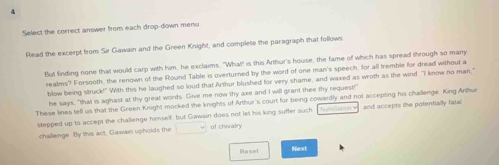 select the correct answer from each drop - down menu. read the excerpt …