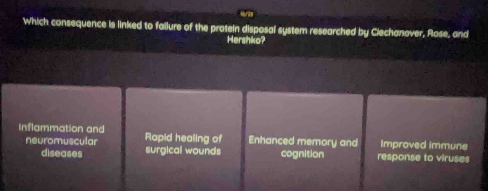 which consequence is linked to failure of the protein disposal system r…