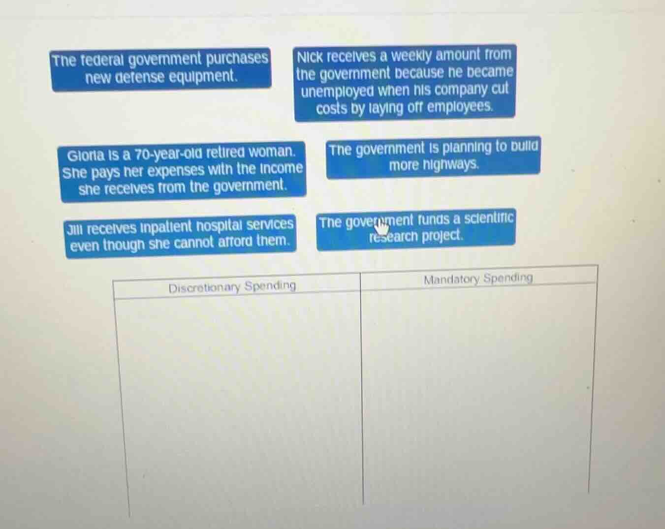the federal government purchases new defense equipment. nick receives a…