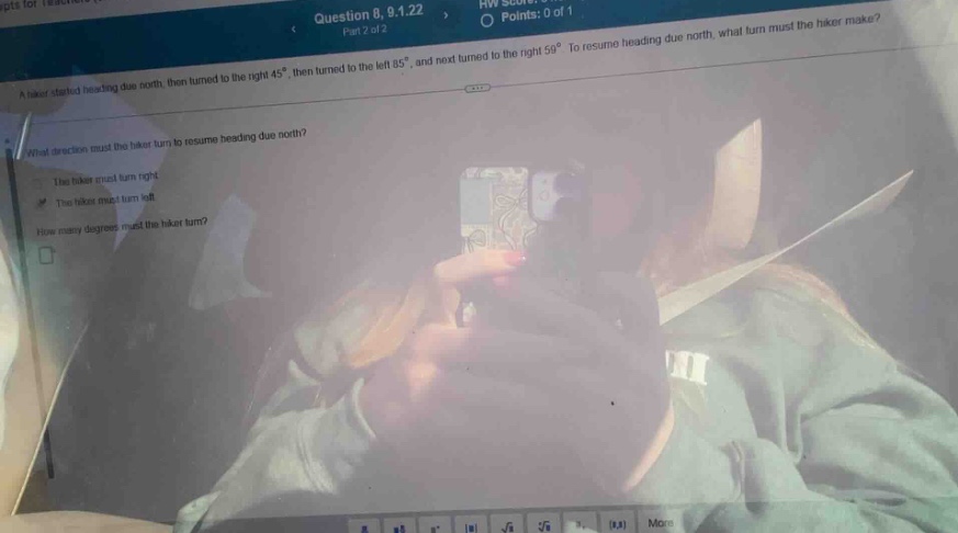 question 8, 9.1.22 part 2 of 2 hw scor o points: 0 of 1 a hiker starts …