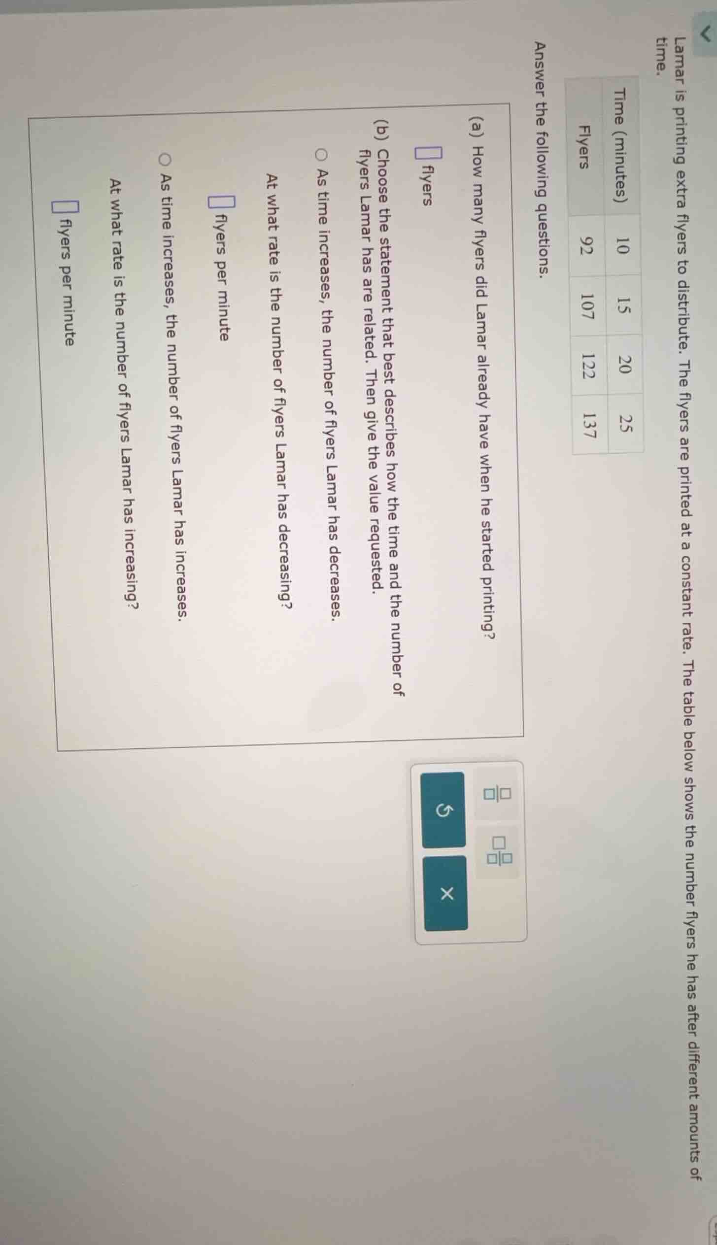 lamar is printing extra flyers to distribute. the flyers are printed at…