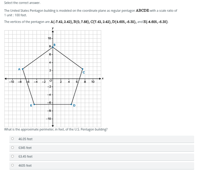 select the correct answer. the united states pentagon building is model…