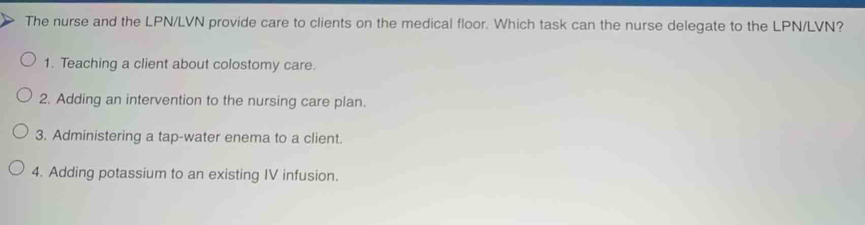 the nurse and the lpn/lvn provide care to clients on the medical floor.…