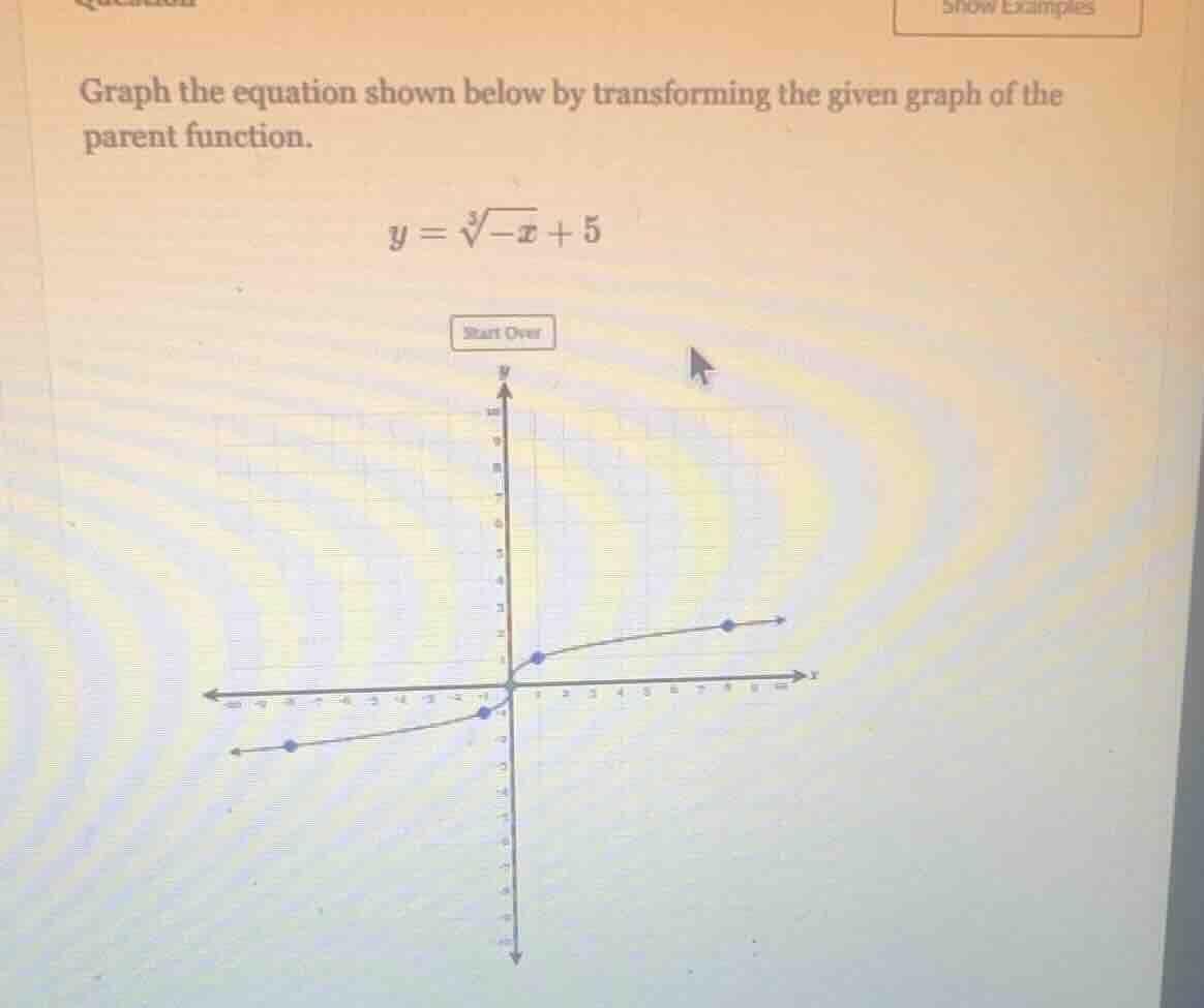graph the equation shown below by transforming the given graph of the p…