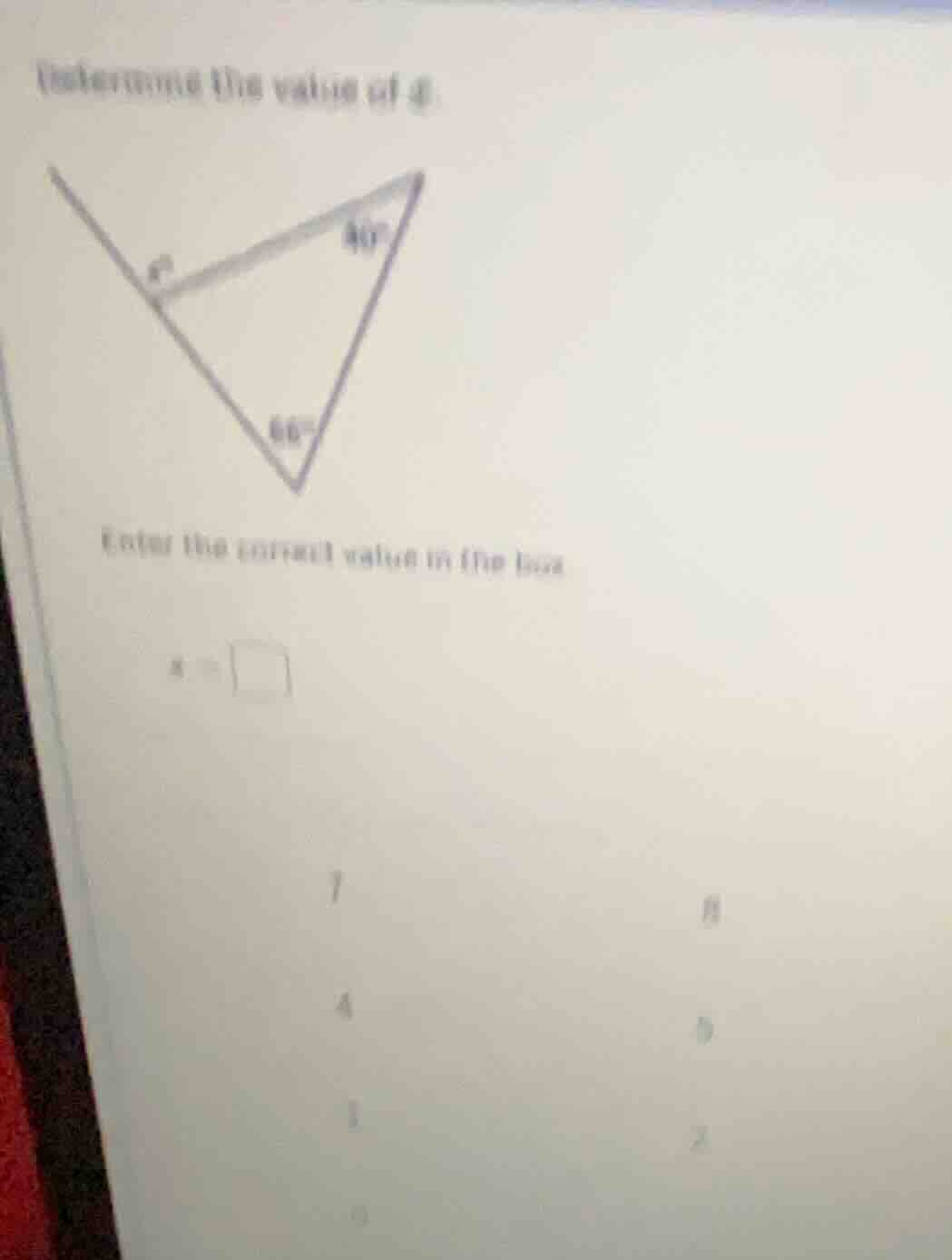 determine the value of ( x ). enter the correct value in the box. ( x =…