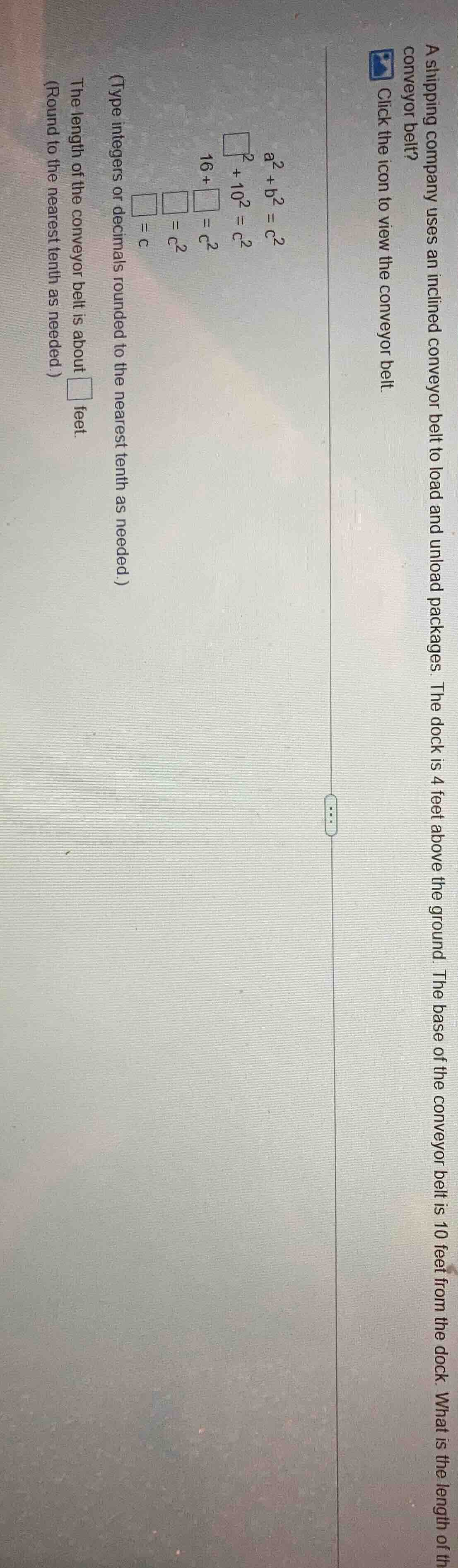 a shipping company uses an inclined conveyor belt to load and unload pa…