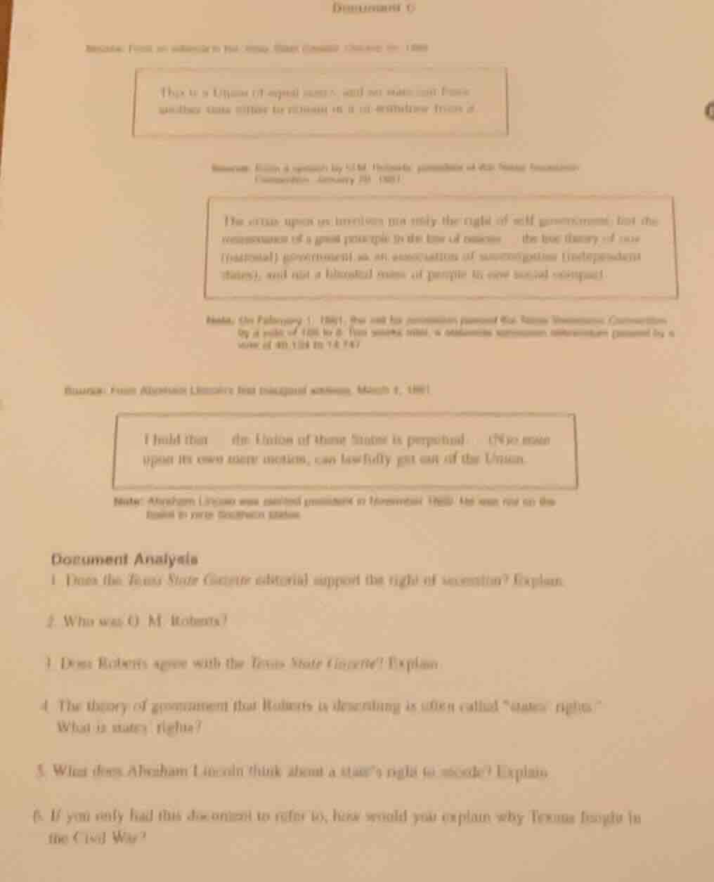 document 1 some text about a texas state gazette editorial, o.m. robert…