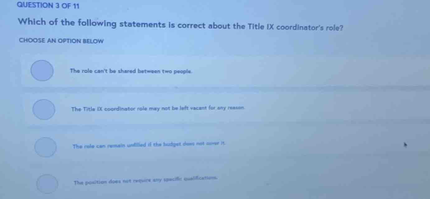 question 3 of 11 which of the following statements is correct about the…