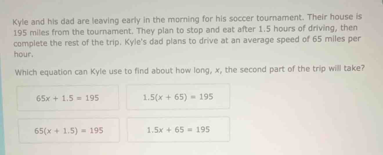 kyle and his dad are leaving early in the morning for his soccer tourna…