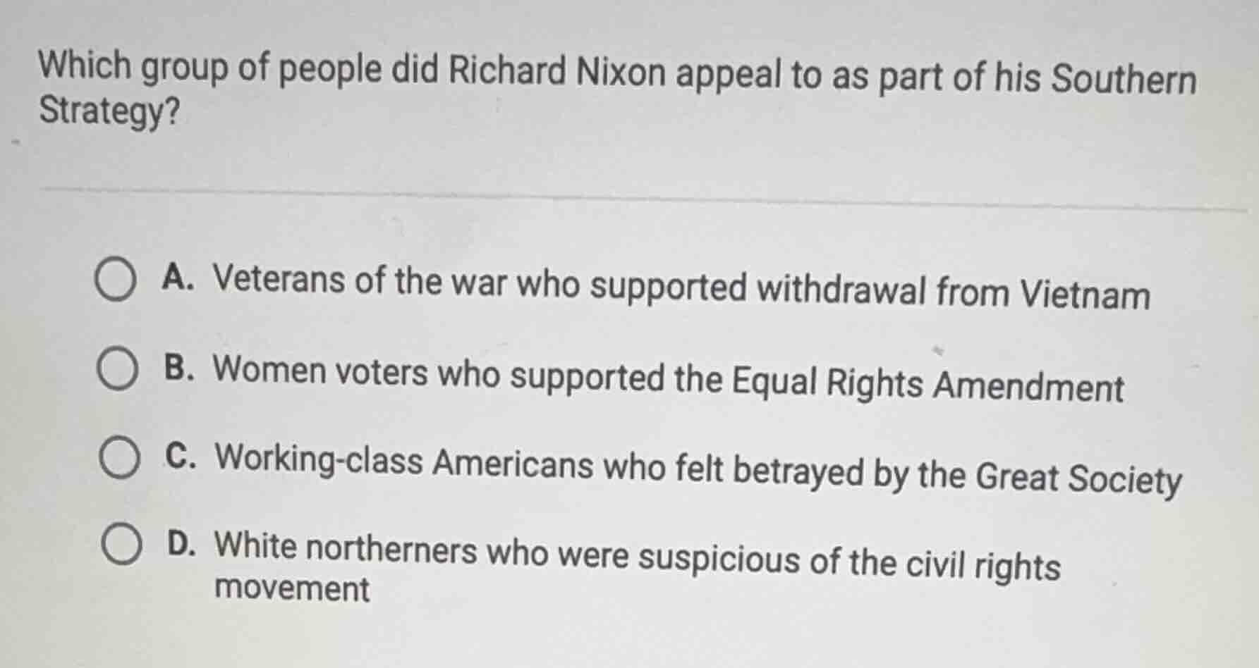 which group of people did richard nixon appeal to as part of his southe…