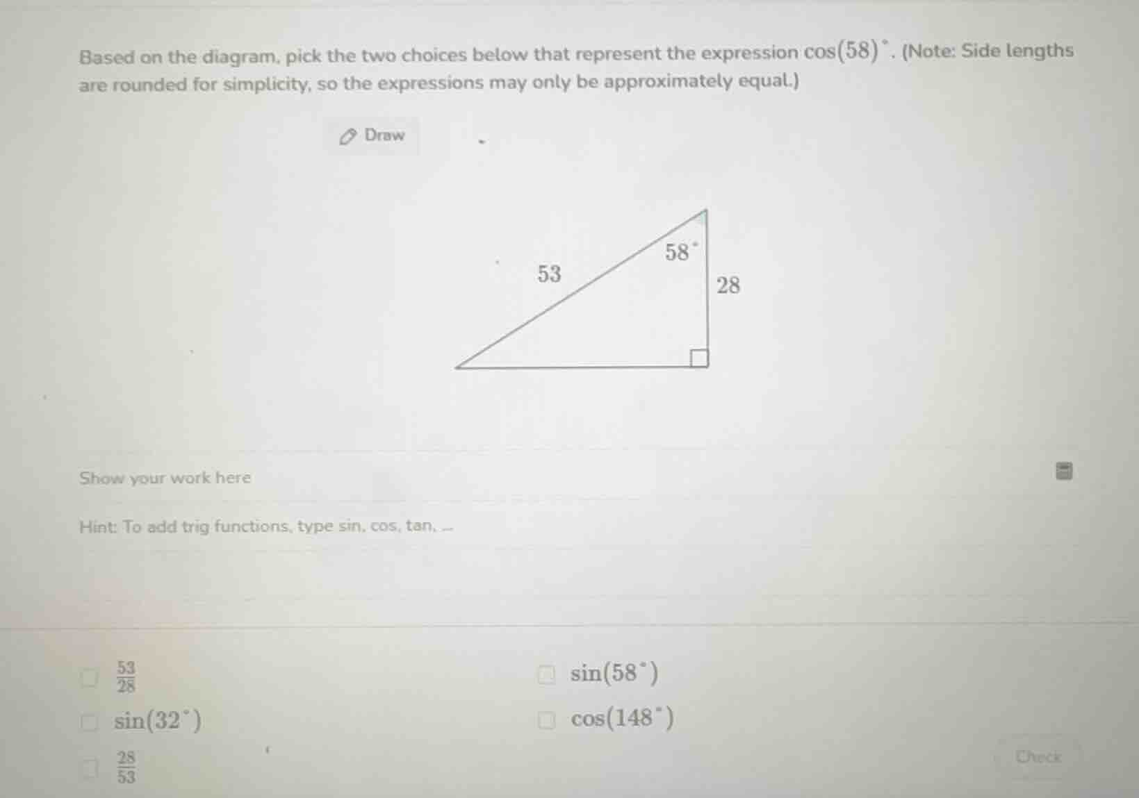 based on the diagram, pick the two choices below that represent the exp…