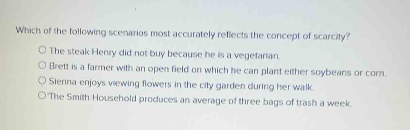 which of the following scenarios most accurately reflects the concept o…