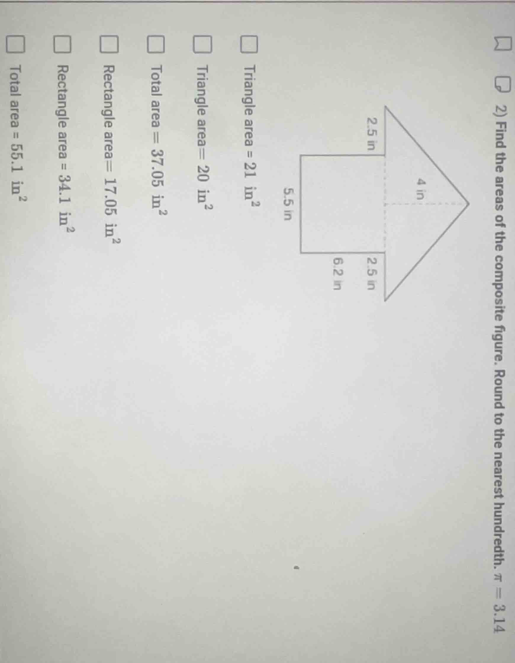 2) find the areas of the composite figure. round to the nearest hundred…