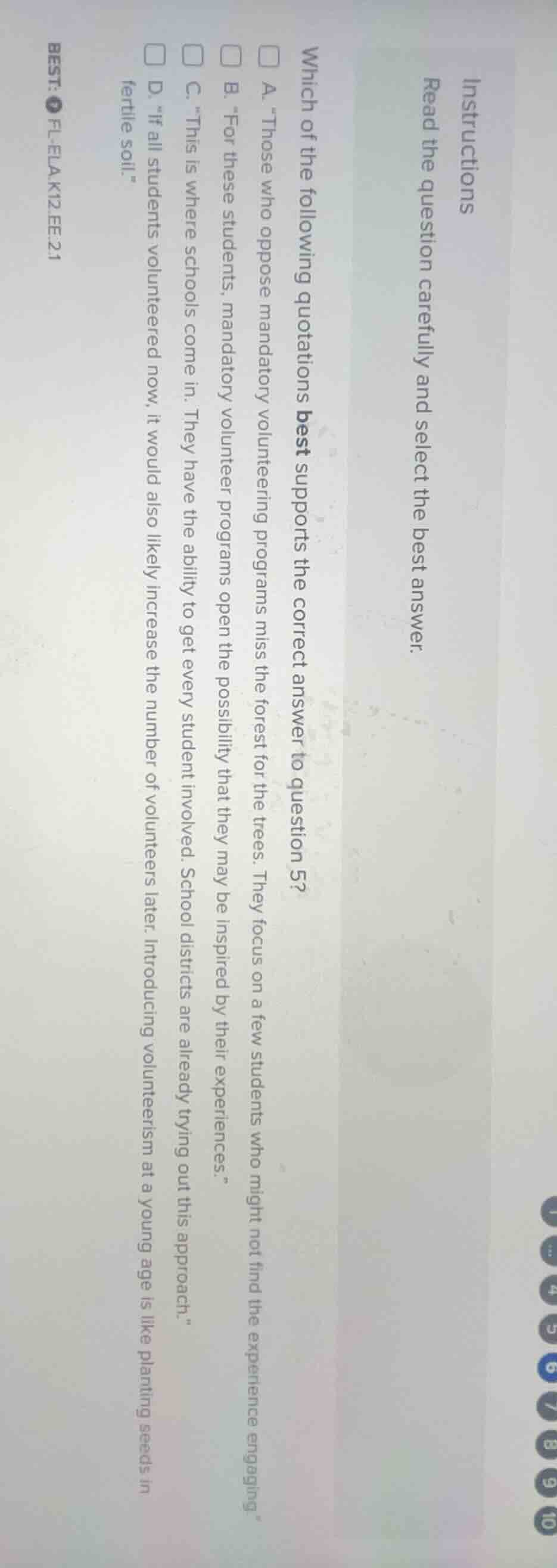 instructions read the question carefully and select the best answer. wh…