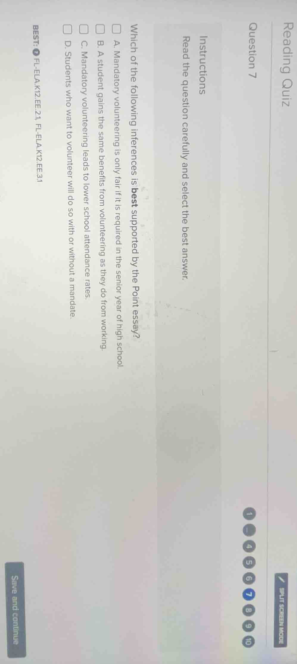 reading quiz question 7 instructions read the question carefully and se…