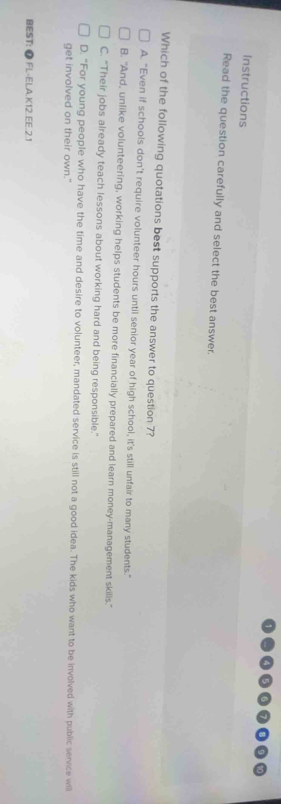 instructions read the question carefully and select the best answer. wh…