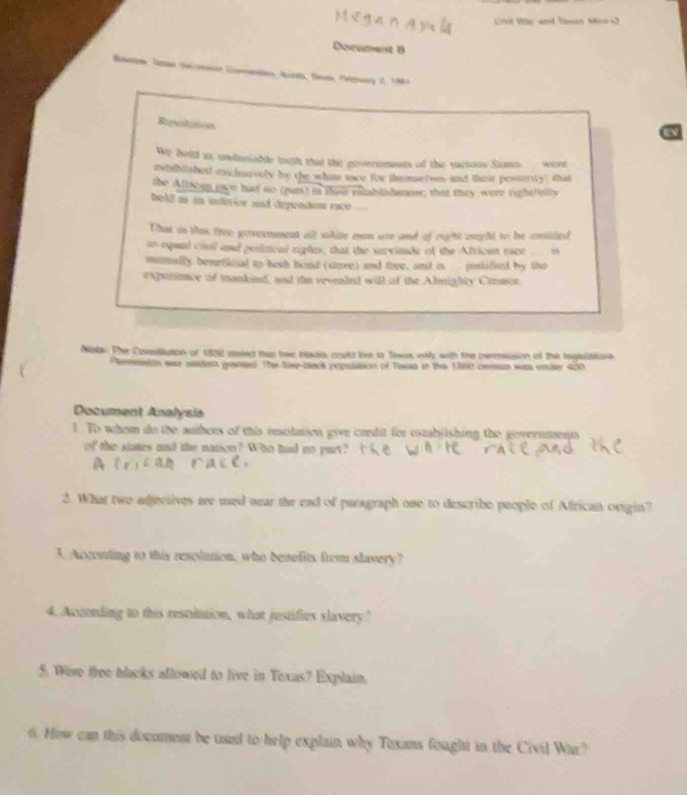 document b resolution: we hold as undeniable truth that the governments…