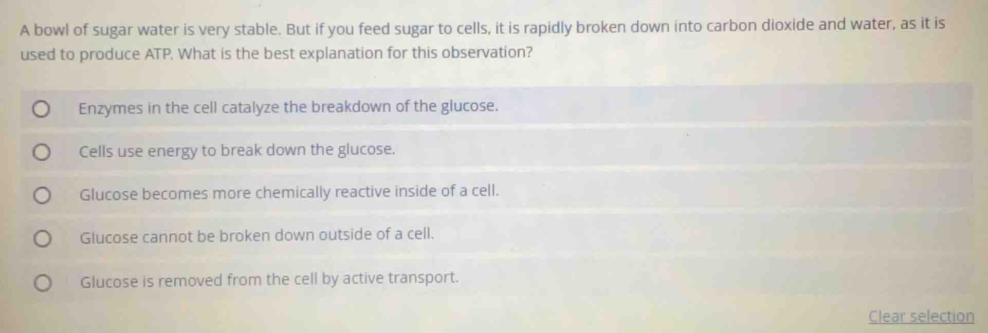 a bowl of sugar water is very stable. but if you feed sugar to cells, i…