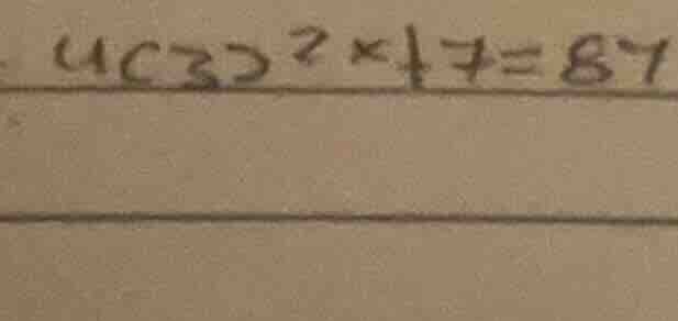 4(3)?×17=87