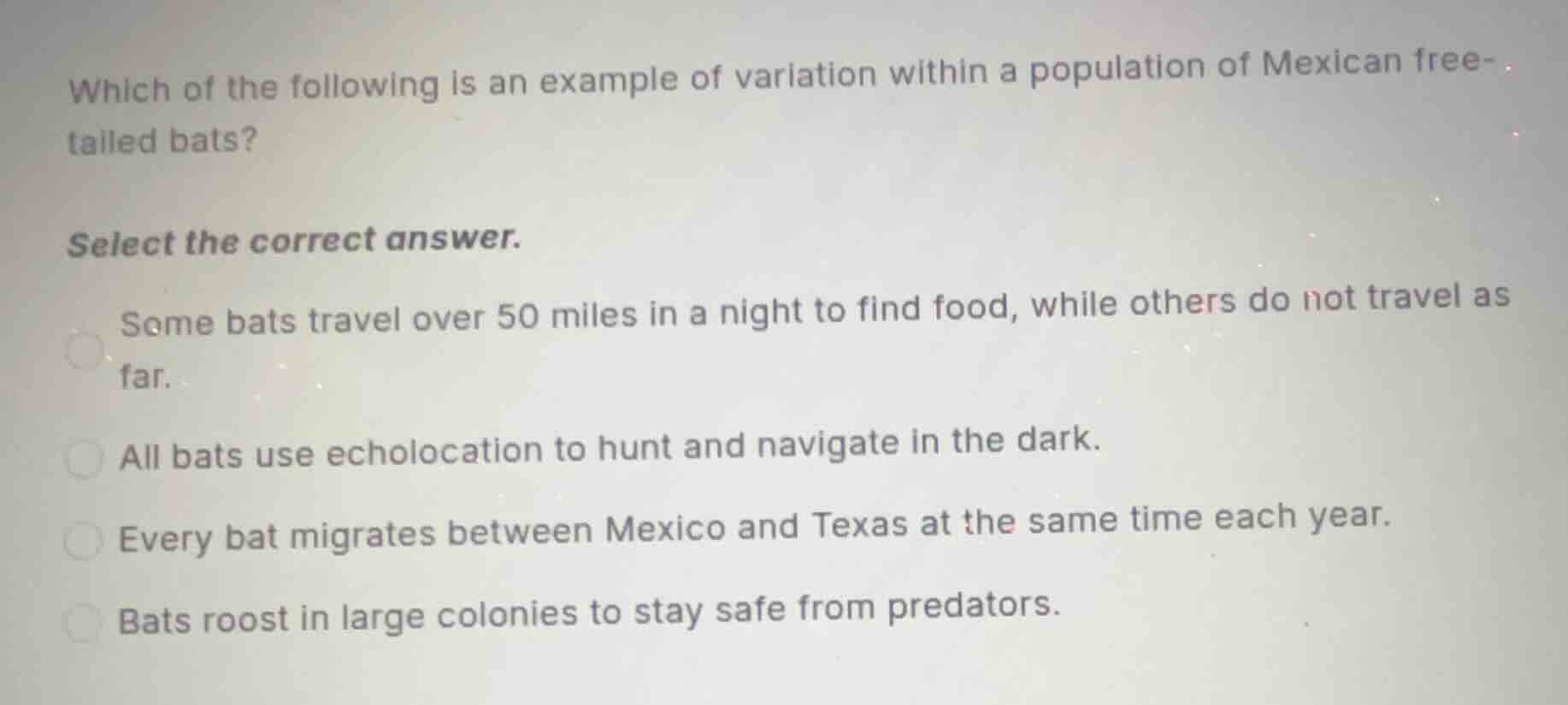 which of the following is an example of variation within a population o…