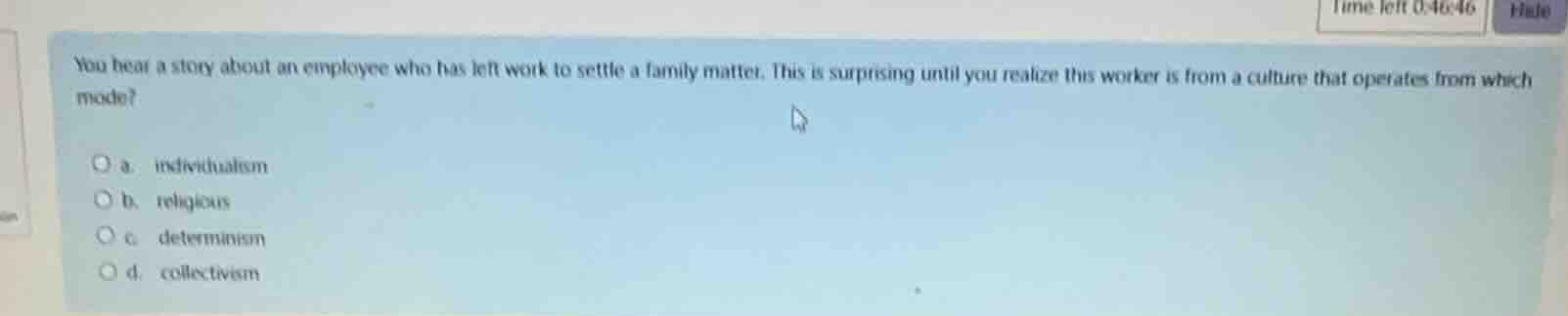 you hear a story about an employee who has left work to settle a family…