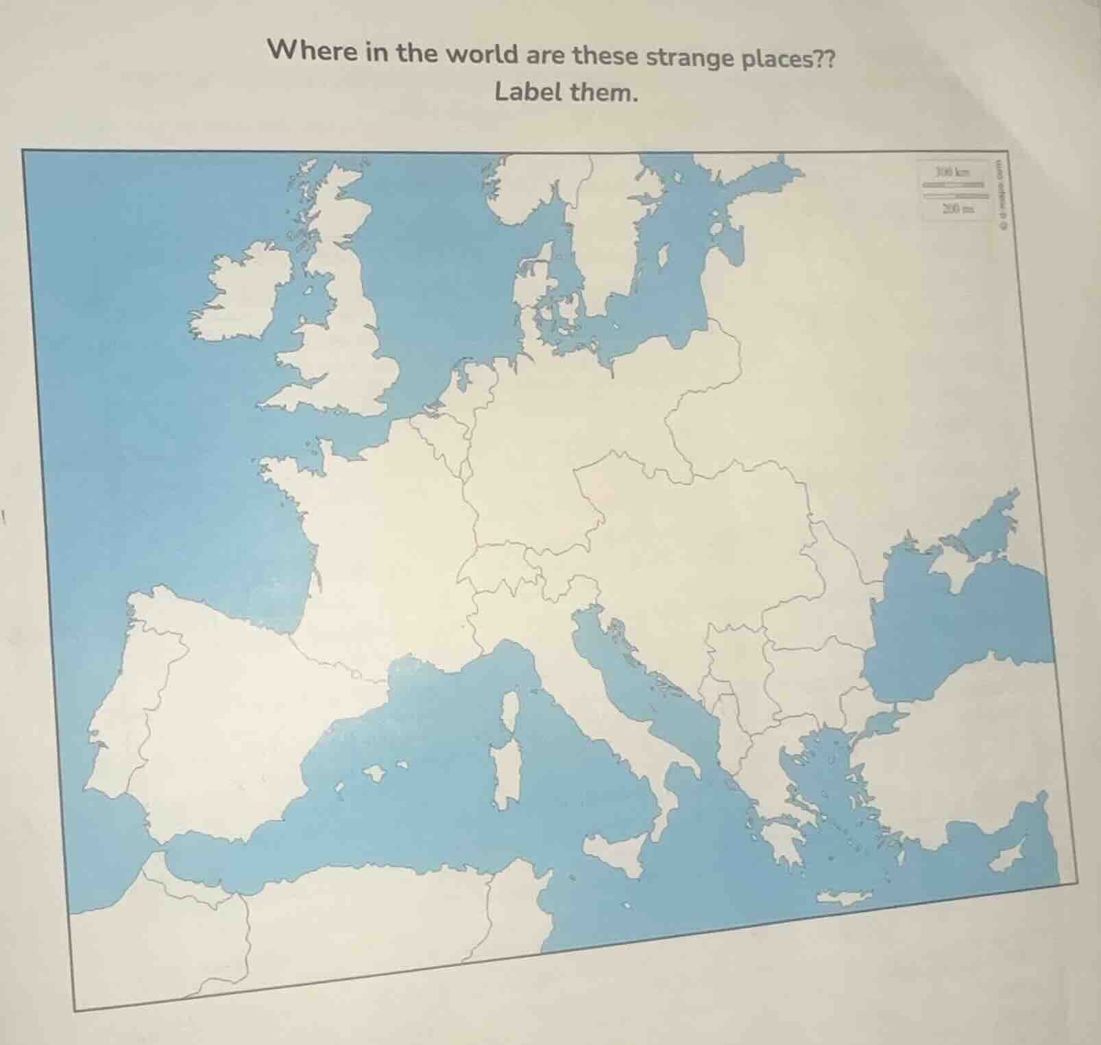 where in the world are these strange places?? label them.
