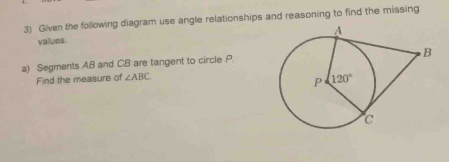 3) given the following diagram use angle relationships and reasoning to…