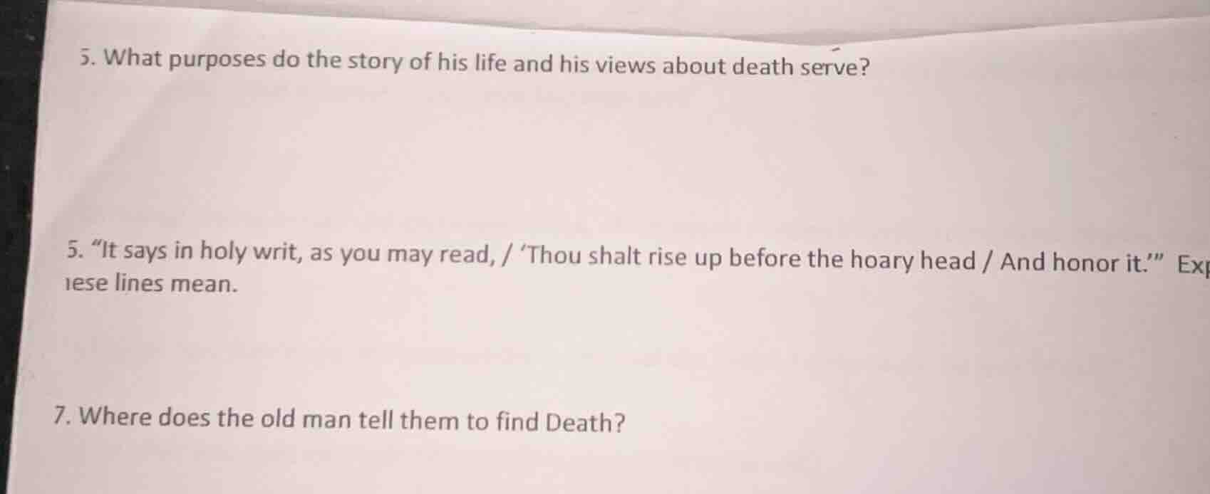 5. what purposes do the story of his life and his views about death ser…