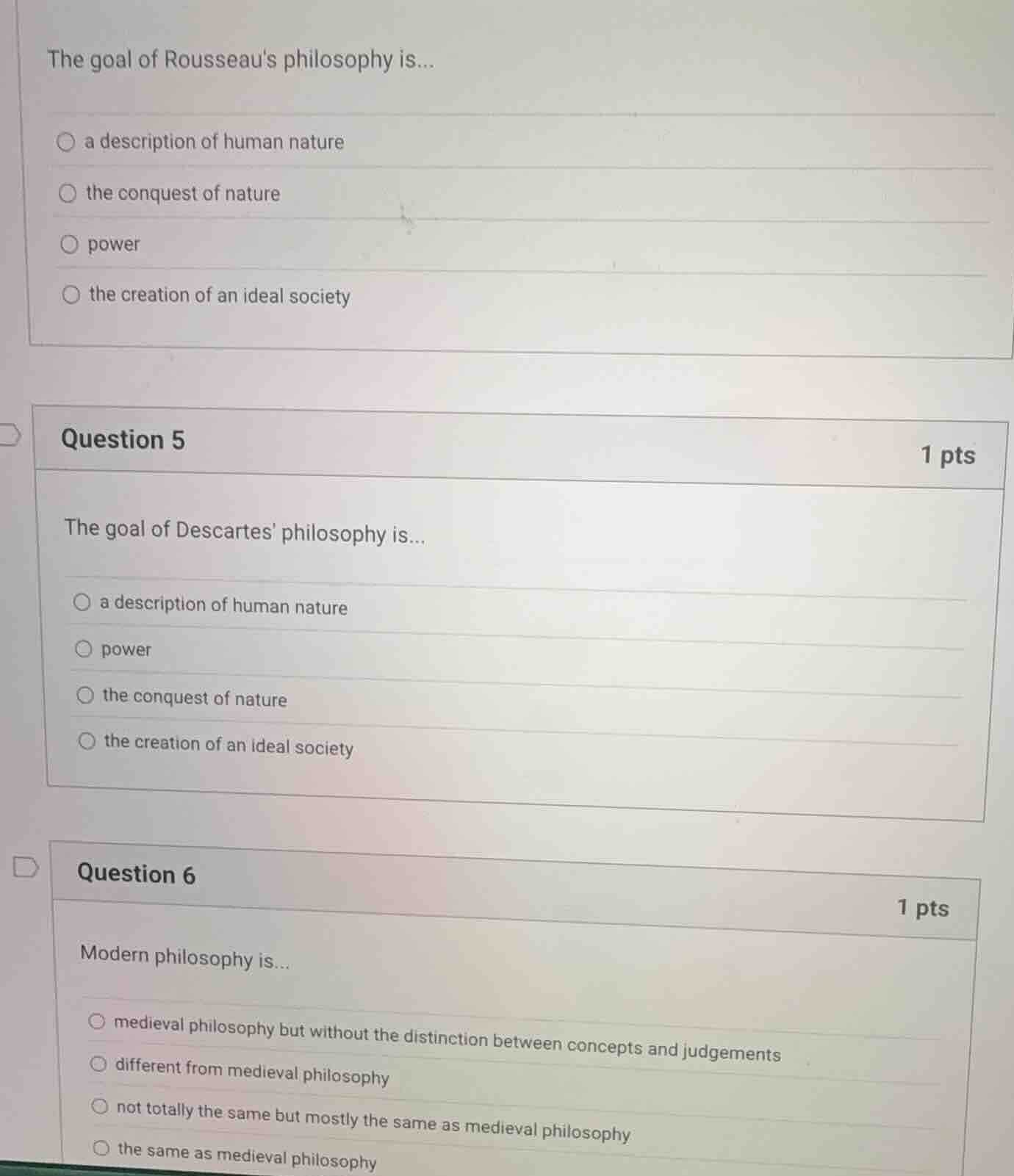 the goal of rousseaus philosophy is... ○ a description of human nature …