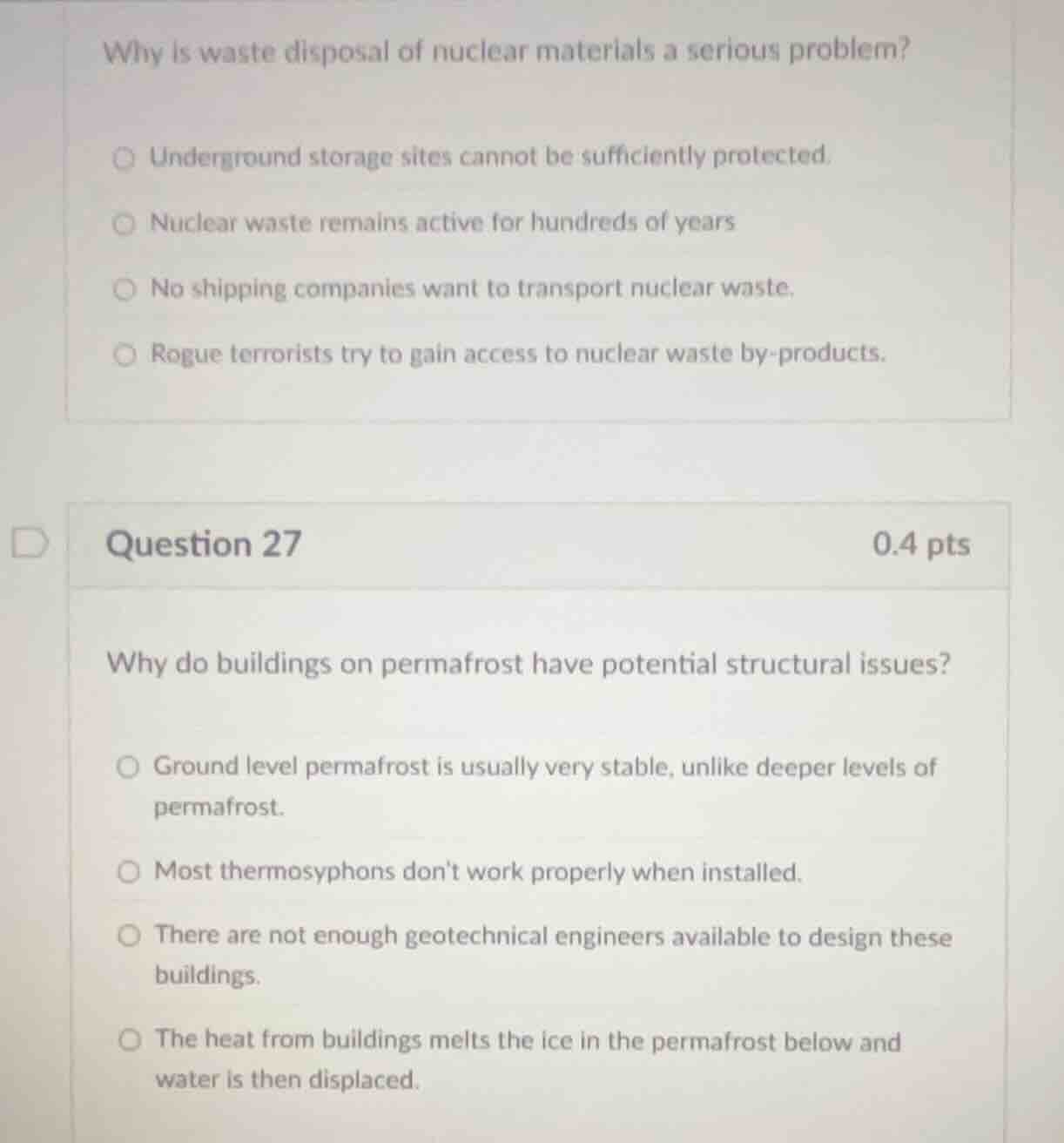why is waste disposal of nuclear materials a serious problem? undergrou…