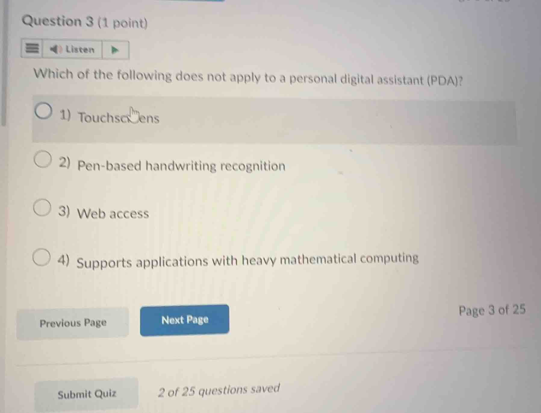 question 3 (1 point) which of the following does not apply to a persona…