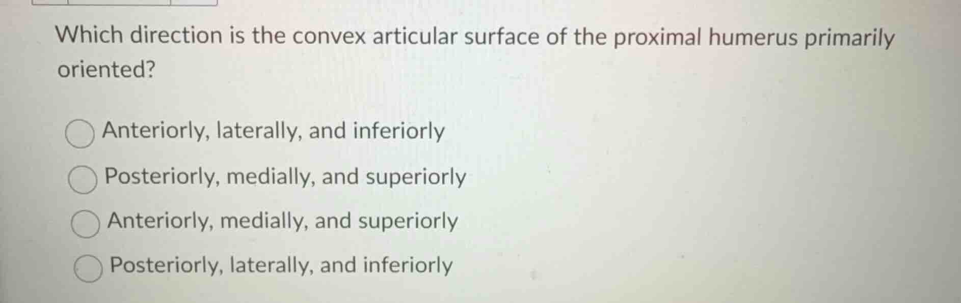 which direction is the convex articular surface of the proximal humerus…