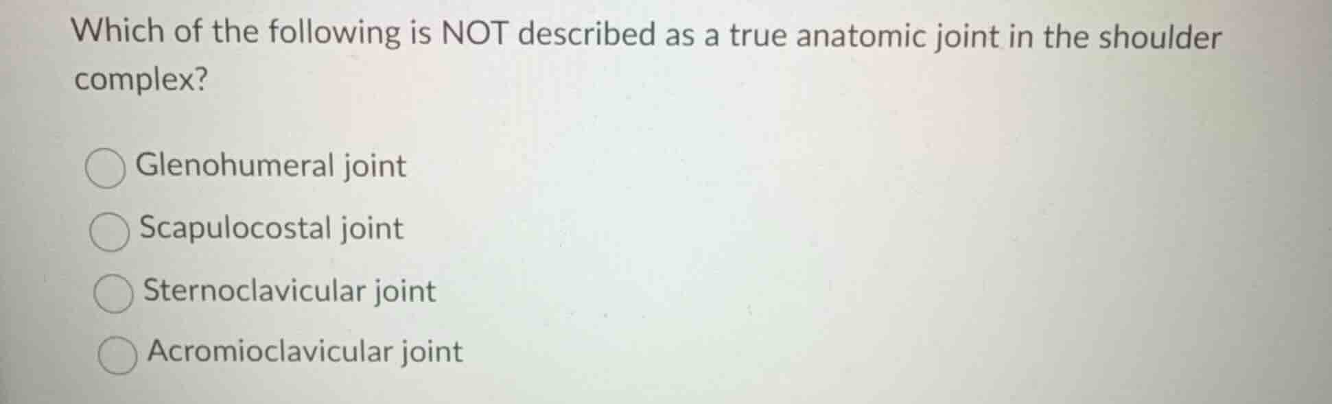 which of the following is not described as a true anatomic joint in the…