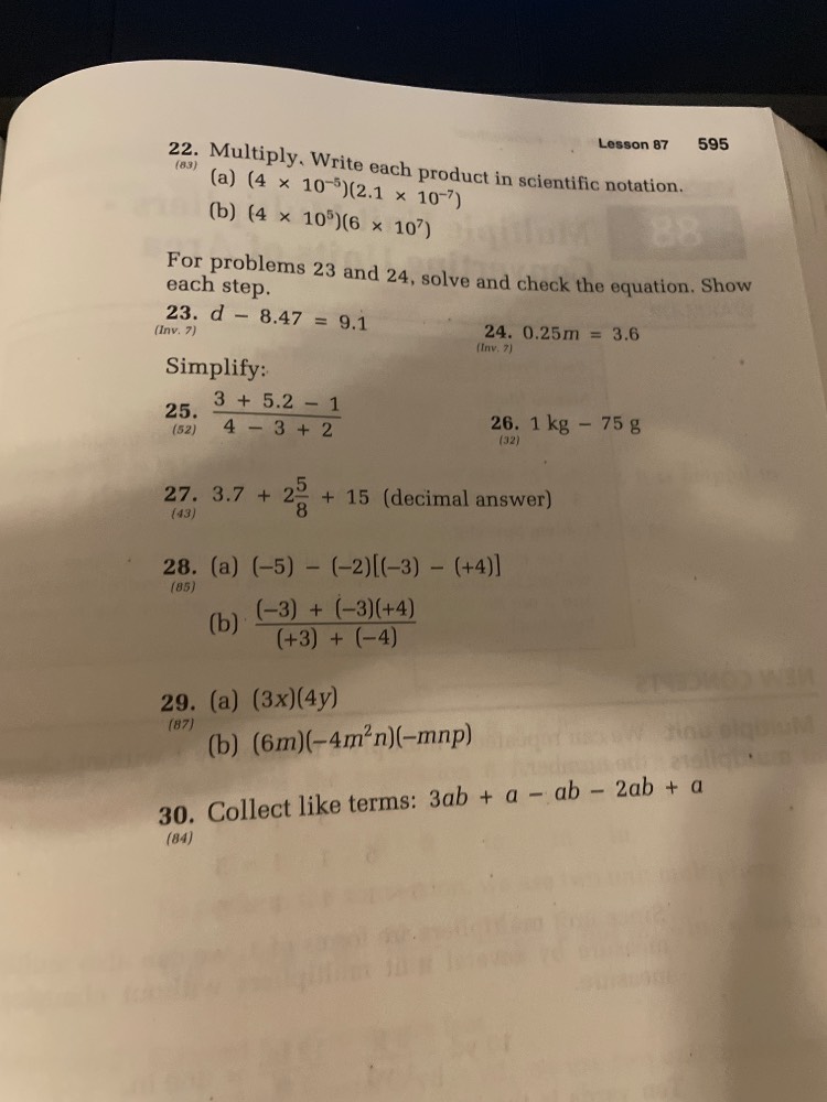 22. multiply. write each product in scientific notation. (a) $(4 \\time…