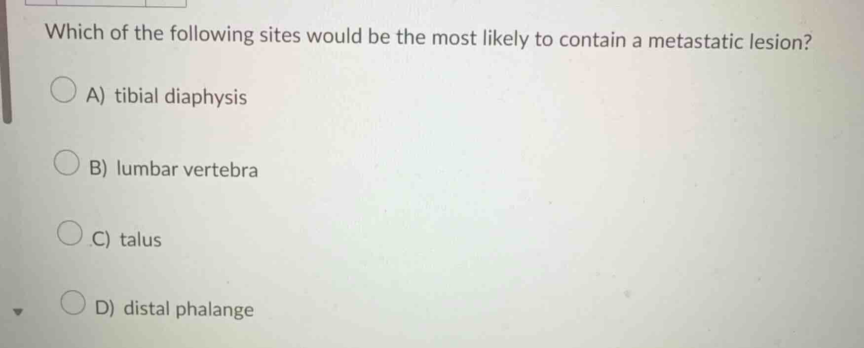 which of the following sites would be the most likely to contain a meta…